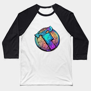 Neon Spartan Helmet Design No. 581 Baseball T-Shirt